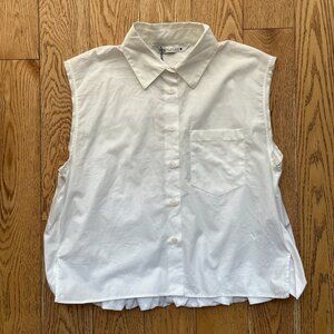Zara Buttondown Bubble Back Sleeveless Top - NWT - S